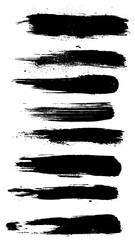 Set of vector paint brush stroke, ink splatter and artistic design elements