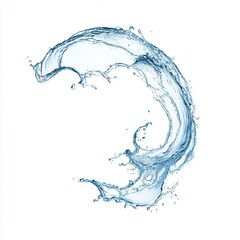 Obraz premium High-resolution water splash element on a clean white background.