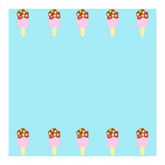 Colorful popsicle frame on a blue background
