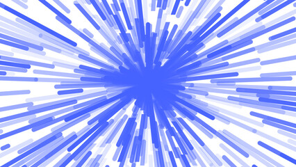 A dynamic burst of light blue lines radiating outward from a central point against a white background, creating an energetic, explosive effect that suggests speed, impact, or a cosmic event.