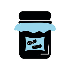 Pickle jar clipart design, Minimalist Pickle Jar, Sunlit Pickle Preservation, Flat Design,
Autumn Icons, crisp, sour, flooded with sunlight, Silhouette, vector Illustrations, tasty sauce in a jar,