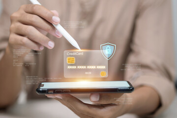 Secure digital credit card payment via smartphone and stylus