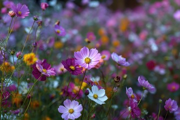 Fototapeta premium The flowering of cosmos plants