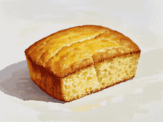 Cornbread Watercolor bread Cornbread isolated vector illustration svg