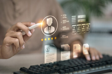 Human resources digital resume screening with five-star profile