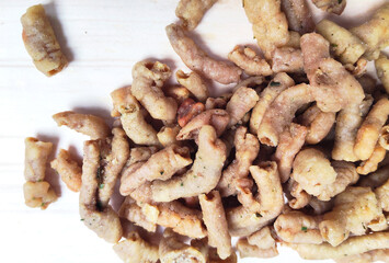 Heap of Fried Chicken Intestine Appetizers