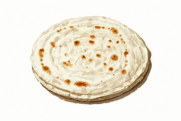 Pocket Bread & Pigment bread Pita Bread isolated watercolor vector illustration svg