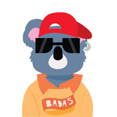 Koala wearing classic style illustration. retro animals t shirt designs bundle, Animal graphic t shirt for print, groove graphic collection 