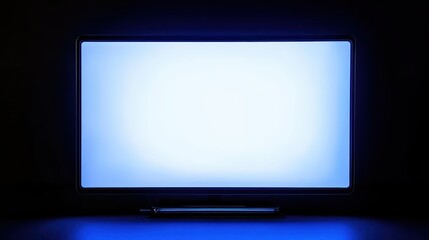 Flat screen television in a dark room.