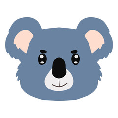 koala expression different cartoon illustration stock. animal heads cartoon background for baby textile, wrapping paper, wallpaper, fabric and more. Vector illustration. emoticon, sticker