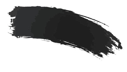 A bold textured black brushstroke isolated on white background
