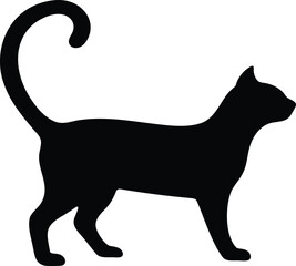 Minimalist silhouette of a cat in profile