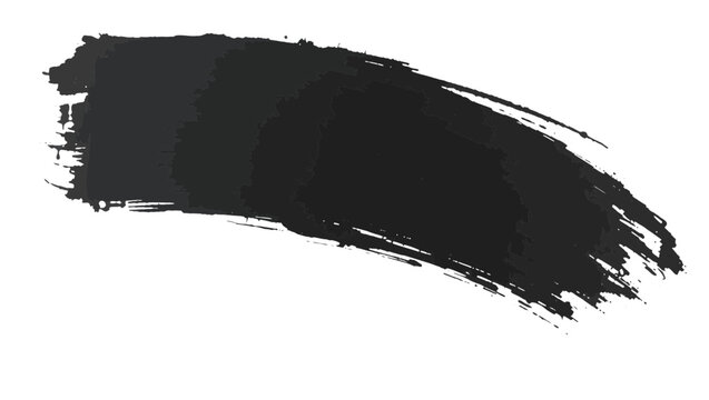 A bold textured black brushstroke isolated on white background