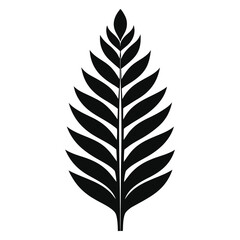 Obraz premium Elegant black fern silhouette botanical illustration vector graphic isolated white background