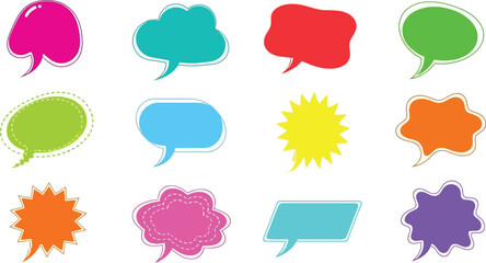 Speech bubble vector set colorful design collection communication dialog balloons art