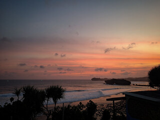 A beautiful and calming beach at dusk