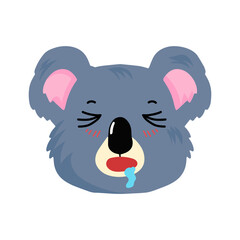 koala expression different cartoon illustration stock. animal heads cartoon background for baby textile, wrapping paper, wallpaper, fabric and more. Vector illustration. emoticon, sticker
