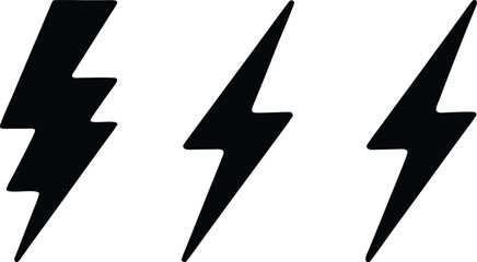 Lightning icon vector set, Thunderbolt. Vector illustration