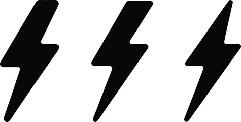 Lightning icon vector set, Thunderbolt. Vector illustration