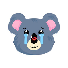 koala expression different cartoon illustration stock. animal heads cartoon background for baby textile, wrapping paper, wallpaper, fabric and more. Vector illustration. emoticon, sticker