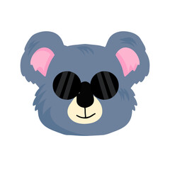 koala expression different cartoon illustration stock. animal heads cartoon background for baby textile, wrapping paper, wallpaper, fabric and more. Vector illustration. emoticon, sticker