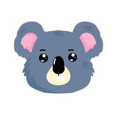 koala expression different cartoon illustration stock. animal heads cartoon background for baby textile, wrapping paper, wallpaper, fabric and more. Vector illustration. emoticon, sticker