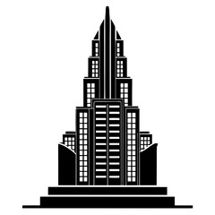 Striking skyscraper silhouette, symbolizing urban development and architectural design, perfect for city planning and real estate concepts