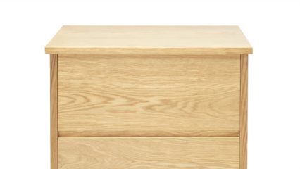 Light wood cabinet with two drawers isolated on a transparent background furniture