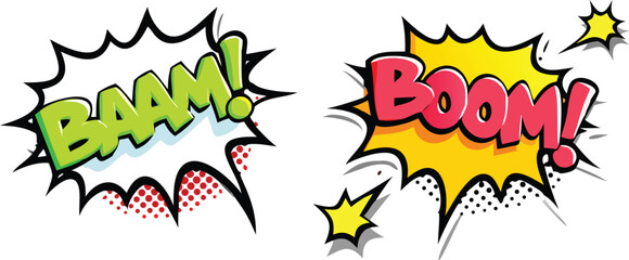 vector illustration of comic book pop text explosion
