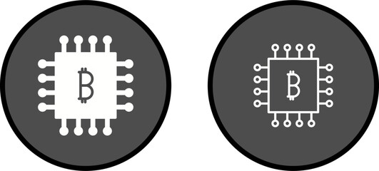 Bitcoin Chip Vector Icon