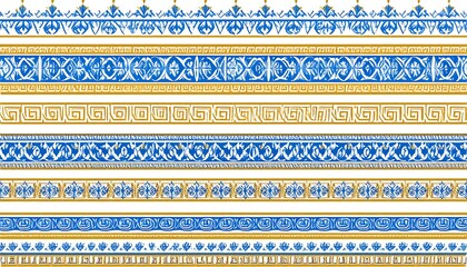 Decorative horizontal borders with repeating patterns
