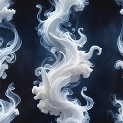 Ephemeral Elegance: An abstract composition of swirling, ethereal smoke, a dance of light and shadow on a dark canvas, evoking mystery and transient beauty.