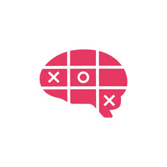 Tic-Tac-toe Brain Vector Illustration. Healthy Mind Game Vector Illustration Design