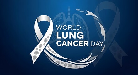 Fototapeta premium Recognizing World Lung Cancer Day Raising Awareness About Prevention Early Detection And Treatment Options