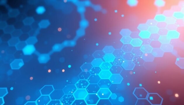 Abstract glowing blue hexagonal grid, futuristic tech background, cyberpunk, modern