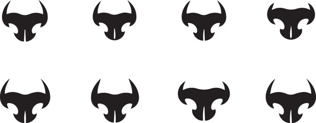 Cat Nose Silhouette Icon Vector Set &ndash; Minimal Feline Face Detail Design