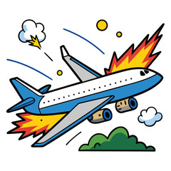 Airplane crush on the sky