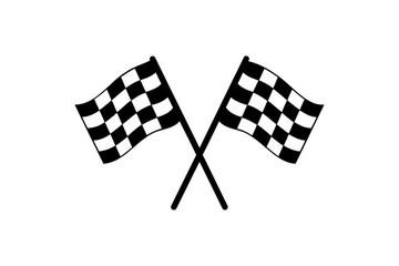 
Racing flag icon, Finish flag silhouette. Vector illustration