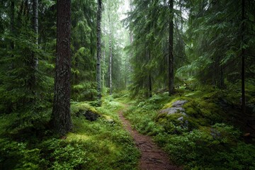 Fototapeta premium Verdant Summer Woods Finland
