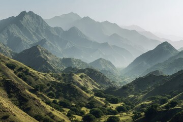 Naklejka premium Verdant hills in the UAE