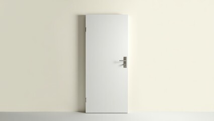 Plain white door against a cream-colored wall.