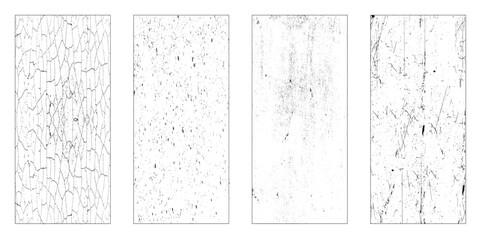 Grunge square and rectangle textures, Isolated Rectangle Grunge  Collection Set. Premium Vector