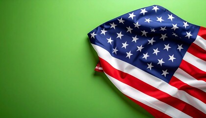 USA flag beautifully isolated on light green background in high quality

