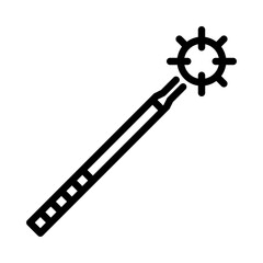 Morningstar outline icon. combat weapon black line illustration.