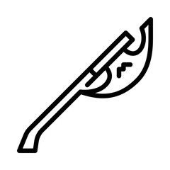 Axe outline icon. heavy weapon black line illustration.
