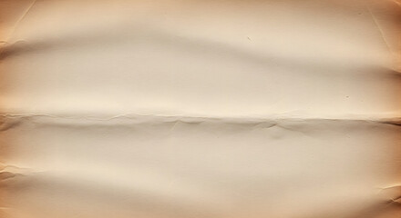 Fototapeta premium An aged, folded paper with a central horizontal crease and darkened edges, suggesting age and wear.