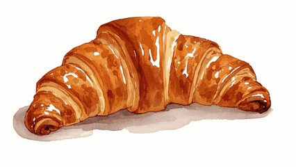 Buttery Crescent Glow Croissant isolated watercolor vector illustration svg