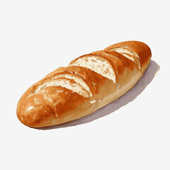 Crust & Wash Bread Baguette isolated watercolor vector illustration svg
