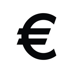 Black Euro Symbol, Euro Icon.