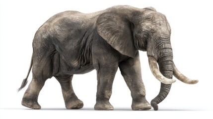 Fototapeta premium White Elephant Game. Complete African Elephant Mammal in its Full Body